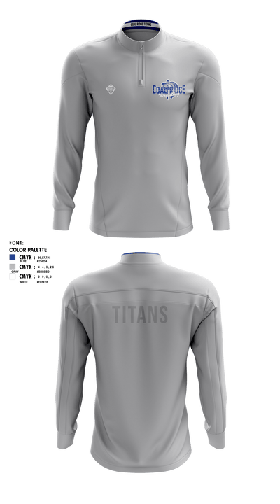 Coal Ridge HS Wrestling 86453824 Quarter Zip Jacket - 1