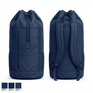 Gear Bag, West High Rebel Company, Navy, Teamtime, Team time, sublimation, custom sports apparel, team uniforms, spirit wear, spiritwear, sports uniforms, custom shirts, team store, custom team store, fundraiser sports, apparel fundraiser
