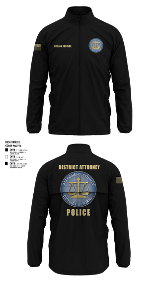 Windbreaker without hood, Allegheny County District Attorney, Police, Teamtime, Team time, sublimation, custom sports apparel, team uniforms, spirit wear, spiritwear, sports uniforms, custom shirts, team store, custom team store, fundraiser sports, apparel fundraiser