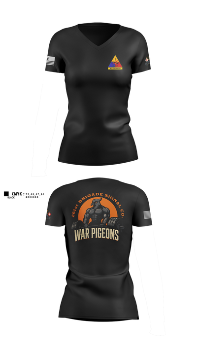 261st War Pigeons Women's Short Sleeve V-neck Shirt - 101