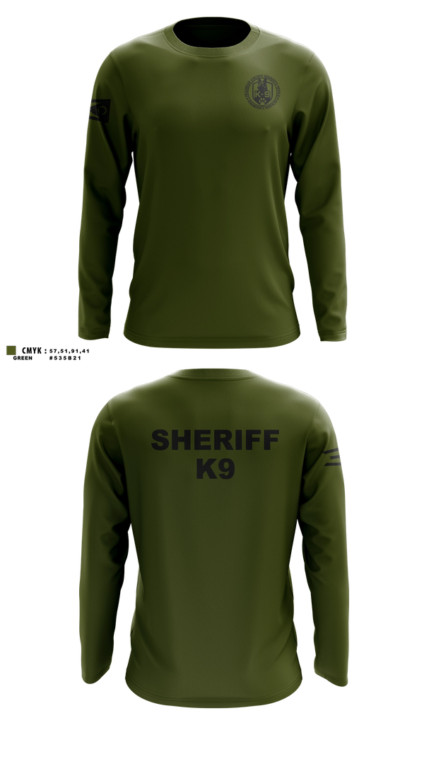 Long Sleeve Performance Shirt, Franklin County Sheriff Office K9, Police, Teamtime, Team time, sublimation, custom sports apparel, team uniforms, spirit wear, spiritwear, sports uniforms, custom shirts, team store, custom team store, fundraiser sports, apparel fundraiser