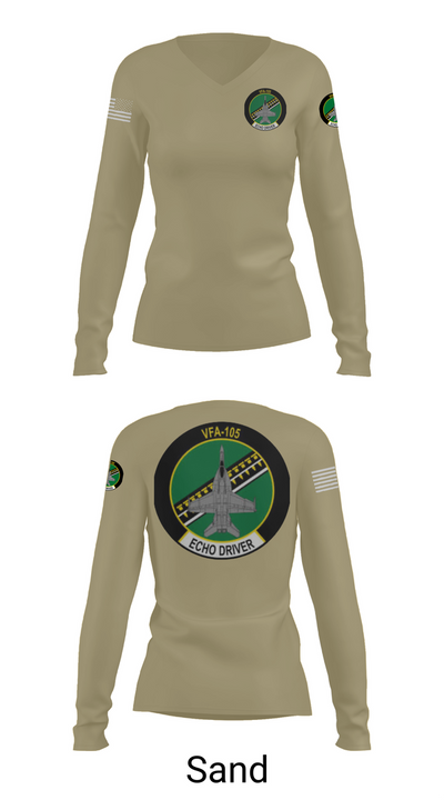 VFA-105 2831064 Women's Long Sleeve V-neck Shirt - 92