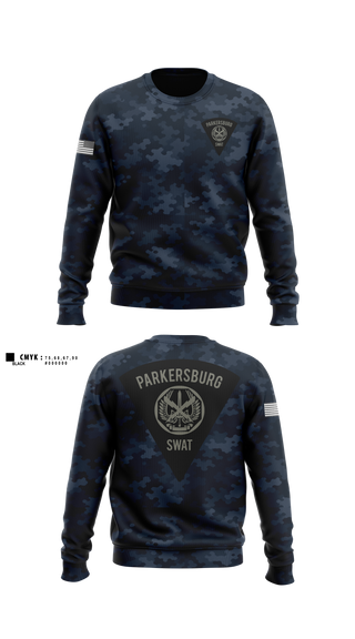 Crew Neck Sweatshirt, Parkersburg SWAT, Police, Teamtime, Team time, sublimation, custom sports apparel, team uniforms, spirit wear, spiritwear, sports uniforms, custom shirts, team store, custom team store, fundraiser sports, apparel fundraiser