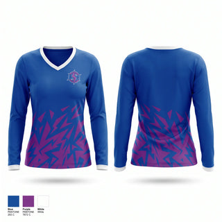Womens Long Sleeve Vneck Shirt, Coast 2 Coast Gaming, E-Sports, Teamtime, Team time, sublimation, custom sports apparel, team uniforms, spirit wear, spiritwear, sports uniforms, custom shirts, team store, custom team store, fundraiser sports, apparel fundraiser
