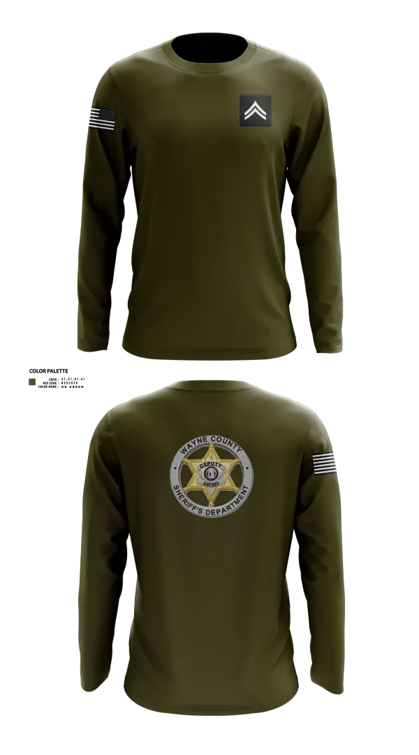 Long Sleeve Performance Shirt, Wayne County Sheriff’s Department, Police, Teamtime, Team time, sublimation, custom sports apparel, team uniforms, spirit wear, spiritwear, sports uniforms, custom shirts, team store, custom team store, fundraiser sports, apparel fundraiser