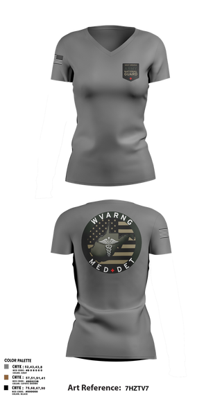 Womens Short Sleeve Vneck Shirt, WV ARNG Med Det, , Teamtime, Team time, sublimation, custom sports apparel, team uniforms, spirit wear, spiritwear, sports uniforms, custom shirts, team store, custom team store, fundraiser sports, apparel fundraiser