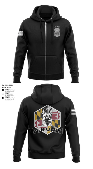 Zip Hoodie, Annapolis Police K9 Unit, Police, Teamtime, Team time, sublimation, custom sports apparel, team uniforms, spirit wear, spiritwear, sports uniforms, custom shirts, team store, custom team store, fundraiser sports, apparel fundraiser
