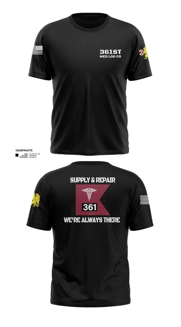 361st Med Log 81064337 Short Sleeve Performance Shirt - 31