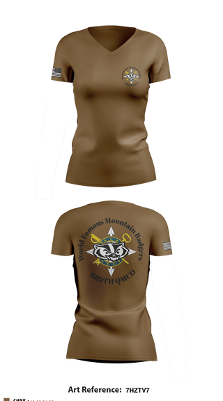 889TH QMCO Mountain Badgers 26510585 Women's Short Sleeve V-neck Shirt - 7