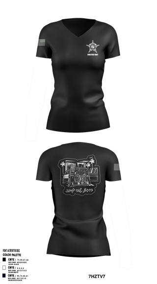 SJCPD Fugitive Unit 24764007 Women's Short Sleeve V-neck Shirt - 1