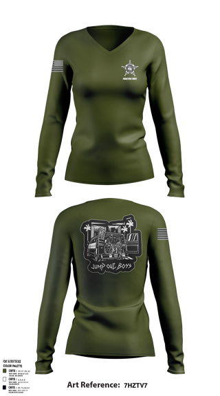 JCPD Fugitive Unit 24764007 Women's Long Sleeve V-neck Shirt - 2