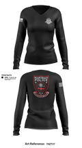 Miami Beach Police Department Training Unit  Women's Long Sleeve V-neck Shirt - 1