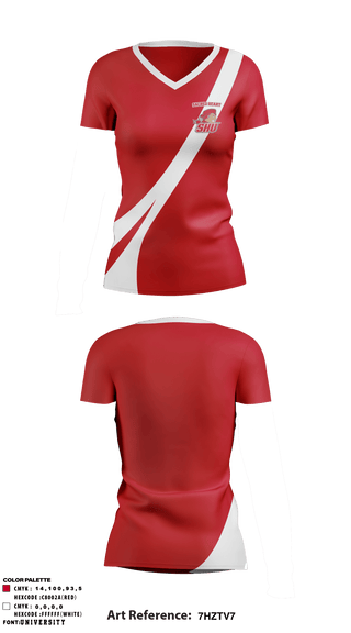 Sacred Heart University Fencing 74307273 Women's Short Sleeve V-neck Shirt - 1