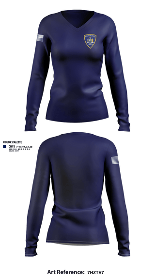 Womens Long Sleeve Vneck Shirt, New York State Courts, Police, Teamtime, Team time, sublimation, custom sports apparel, team uniforms, spirit wear, spiritwear, sports uniforms, custom shirts, team store, custom team store, fundraiser sports, apparel fundraiser