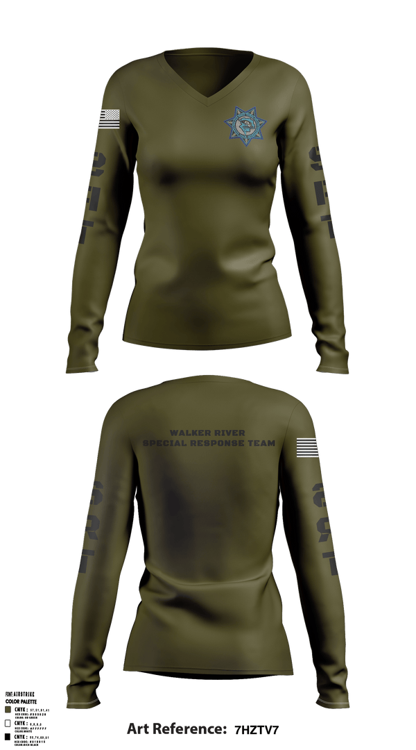 Walker river SRT 42723212 Women's Long Sleeve V-neck Shirt - 3