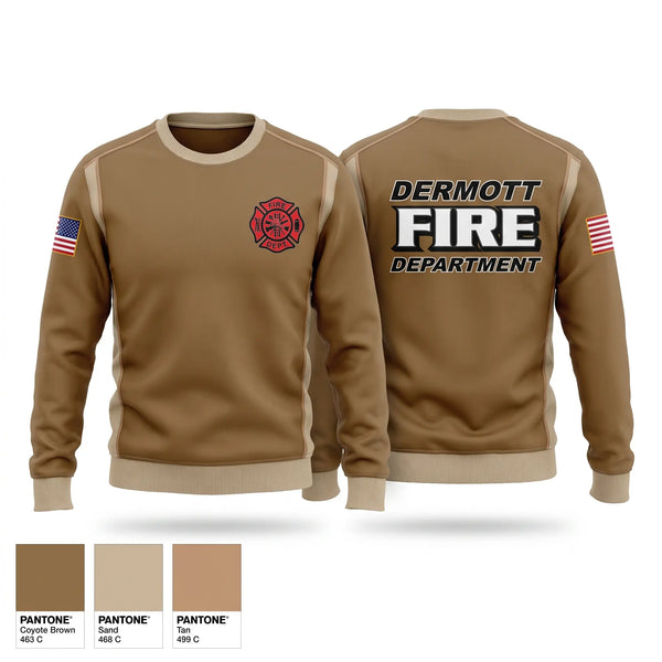 Crew Neck Sweatshirt, Dermott Fire Department, Fire Department, Teamtime, Team time, sublimation, custom sports apparel, team uniforms, spirit wear, spiritwear, sports uniforms, custom shirts, team store, custom team store, fundraiser sports, apparel fundraiser