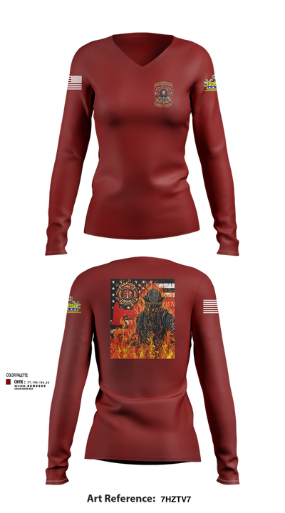 Repair division 53325432 Women's Long Sleeve V-neck Shirt - 102