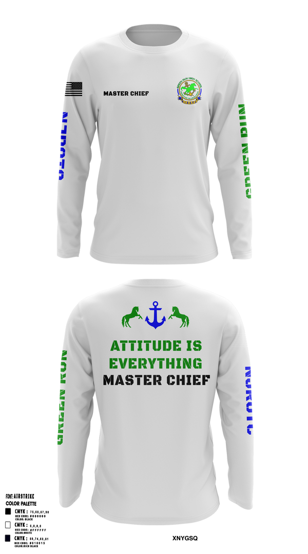 Green Run High School NJROTC 48143942 Long Sleeve Performance Shirt - 64