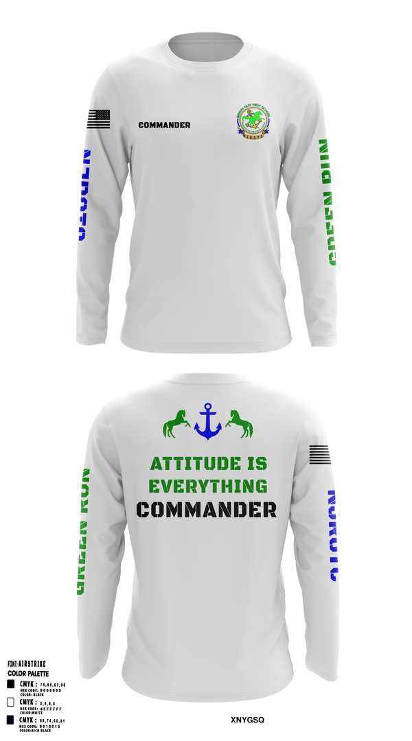 Green Run High School NJROTC 48143942 Long Sleeve Performance Shirt - 63