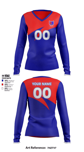 McCurdy Charter High School Volleyball 13502231 Women's Long Sleeve V-neck Shirt - 1