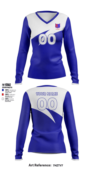 McCurdy Charter High School Volleyball 13502231 Women's Long Sleeve V-neck Shirt - 2
