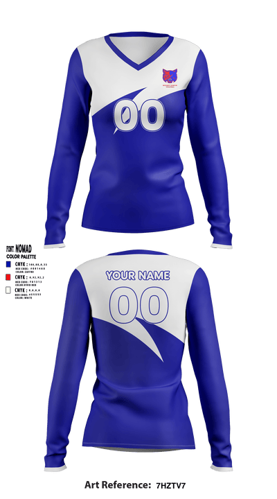 McCurdy Charter High School Volleyball 13502231 Women's Long Sleeve V-neck Shirt - 2
