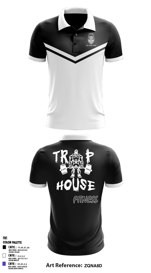 Trap House Fitness 35010693 Short Sleeve Performance Polo - 2