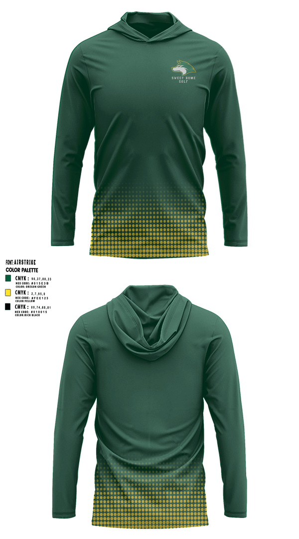 Sweet Home High School Golf 40290902 Long Sleeve Performance Shirt with hood - 2