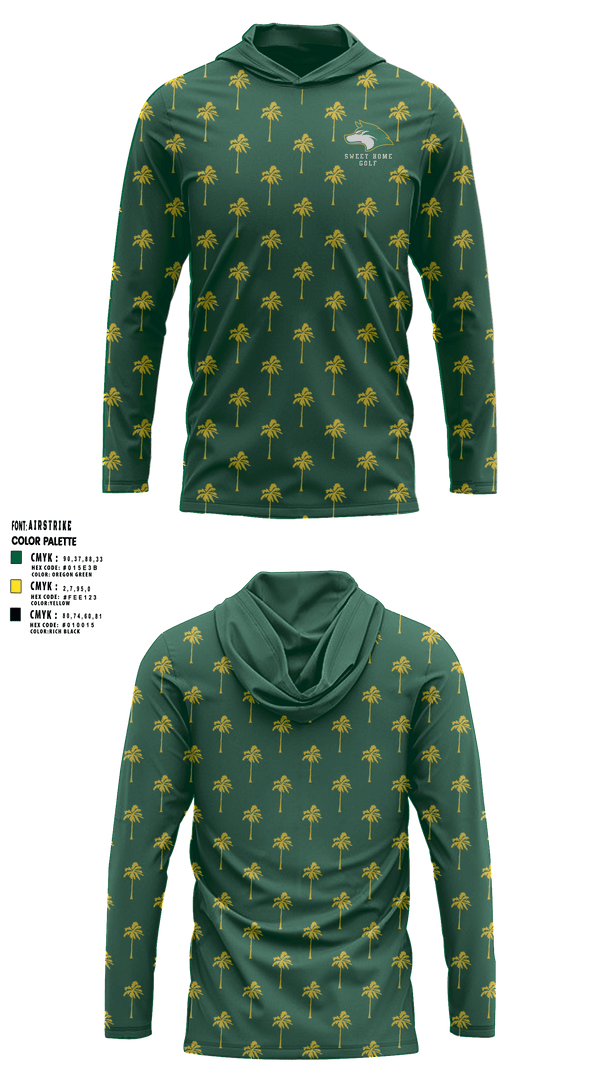 Sweet Home High School Golf 40290902 Long Sleeve Performance Shirt with hood - 3
