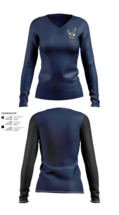 Barrington High School Gymnastics 6144044 Women's Long Sleeve V-neck Shirt - 21 (1)