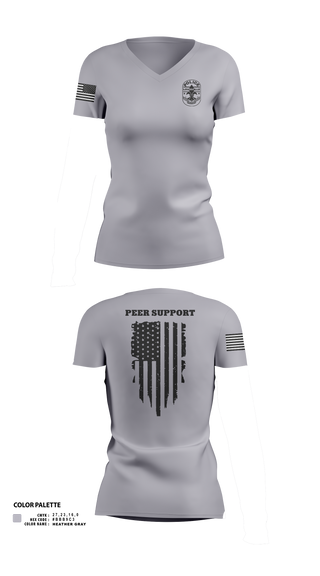 LMPD PEER SUPPORT 60613190 Women's Short Sleeve V-neck Shirt - 42