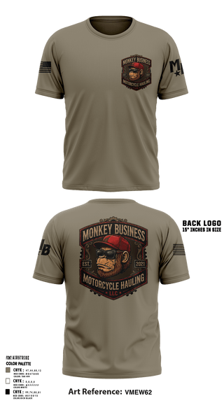 Monkey Business Motorcycle Hauling 21816516 Short Sleeve Performance Shirt - 21