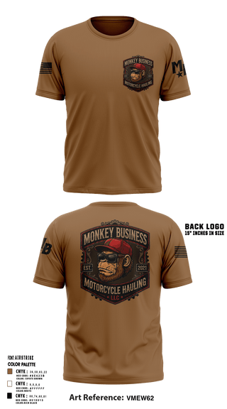 Monkey Business Motorcycle Hauling 21816516 Short Sleeve Performance Shirt - 22