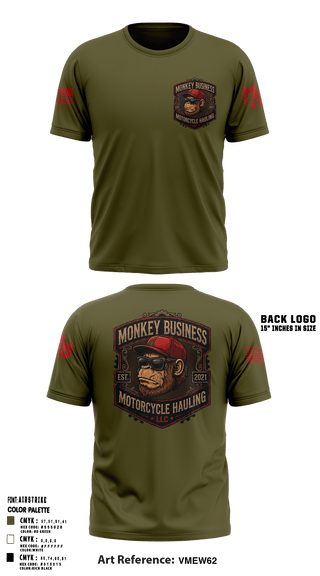 Monkey Business Motorcycle Hauling 21816516 Short Sleeve Performance Shirt - 24