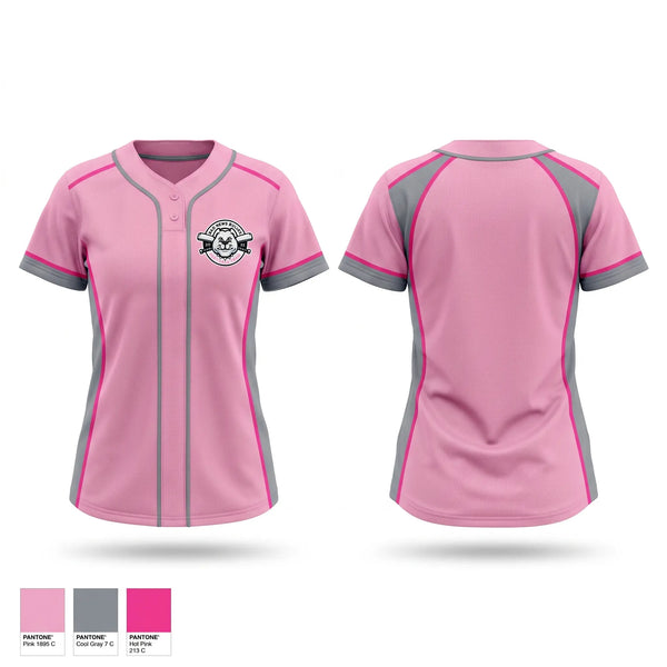 Two Button Softball Jersey, Bad News Bullies, Softball, Teamtime, Team time, sublimation, custom sports apparel, team uniforms, spirit wear, spiritwear, sports uniforms, custom shirts, team store, custom team store, fundraiser sports, apparel fundraiser