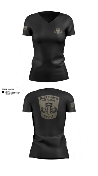 Womens Short Sleeve Vneck Shirt, Falls Church Fire Marshal, Fire Department, Teamtime, Team time, sublimation, custom sports apparel, team uniforms, spirit wear, spiritwear, sports uniforms, custom shirts, team store, custom team store, fundraiser sports, apparel fundraiser