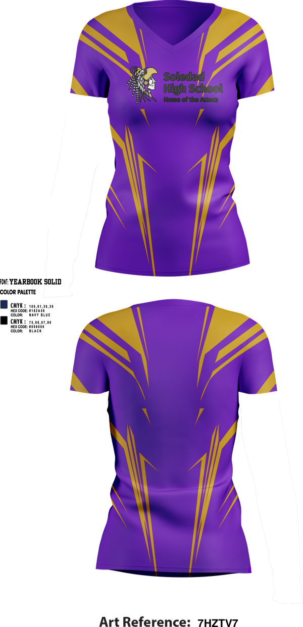 Womens Short Sleeve Vneck Shirt, Soledad High School Cheer, Cheer, Teamtime, Team time, sublimation, custom sports apparel, team uniforms, spirit wear, spiritwear, sports uniforms, custom shirts, team store, custom team store, fundraiser sports, apparel fundraiser