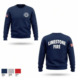Crew Neck Sweatshirt, Limestone Fire Protection District, Fire Department, Teamtime, Team time, sublimation, custom sports apparel, team uniforms, spirit wear, spiritwear, sports uniforms, custom shirts, team store, custom team store, fundraiser sports, apparel fundraiser