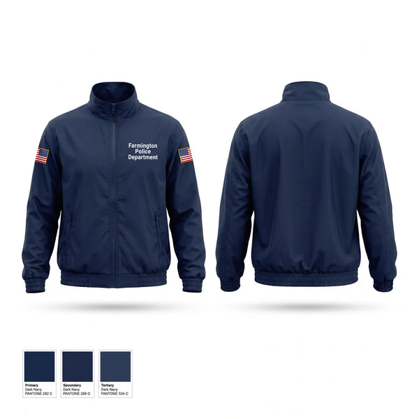 Windbreaker, Farmington Police Department, Police, Teamtime, Team time, sublimation, custom sports apparel, team uniforms, spirit wear, spiritwear, sports uniforms, custom shirts, team store, custom team store, fundraiser sports, apparel fundraiser