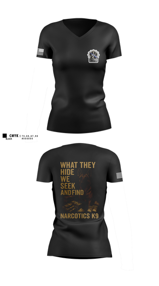 Womens Short Sleeve Vneck Shirt, Narcotics K9, , Teamtime, Team time, sublimation, custom sports apparel, team uniforms, spirit wear, spiritwear, sports uniforms, custom shirts, team store, custom team store, fundraiser sports, apparel fundraiser