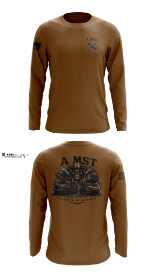 Long Sleeve Performance Shirt, A Battery, 1-6 FA, A MST, Army, Teamtime, Team time, sublimation, custom sports apparel, team uniforms, spirit wear, spiritwear, sports uniforms, custom shirts, team store, custom team store, fundraiser sports, apparel fundraiser