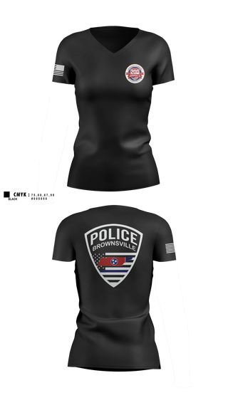 Womens Short Sleeve Vneck Shirt, Brownsville Police Department, Police, Teamtime, Team time, sublimation, custom sports apparel, team uniforms, spirit wear, spiritwear, sports uniforms, custom shirts, team store, custom team store, fundraiser sports, apparel fundraiser