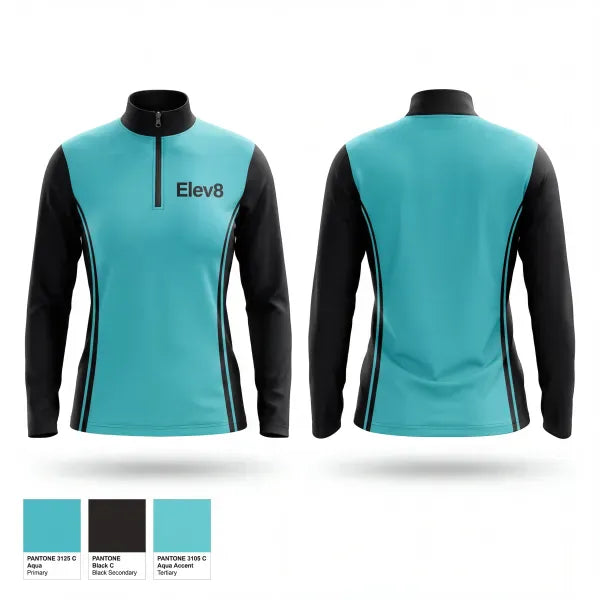 Quarter Zip Jacket, Elev8, Women's Volleyball, Teamtime, Team time, sublimation, custom sports apparel, team uniforms, spirit wear, spiritwear, sports uniforms, custom shirts, team store, custom team store, fundraiser sports, apparel fundraiser