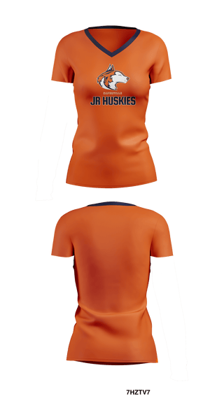 Jr Huskies Basketball 42641370 Women's Short Sleeve V-neck Shirt - 1
