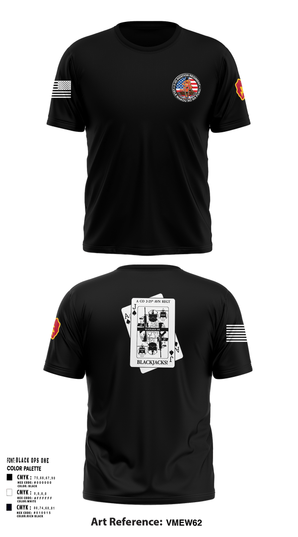 A Co 2-25 AVN Black Jacks 60581999 Short Sleeve Performance Shirt - 7