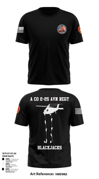 A Co 2-25 AVN Black Jacks 60581999 Short Sleeve Performance Shirt - 6