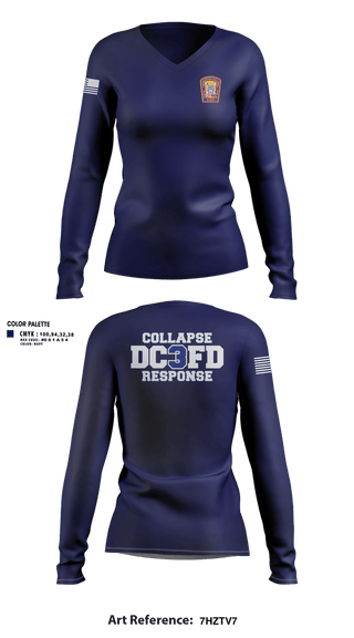 Womens Long Sleeve Vneck Shirt, Washington DC Fire Department, Fire Department, Teamtime, Team time, sublimation, custom sports apparel, team uniforms, spirit wear, spiritwear, sports uniforms, custom shirts, team store, custom team store, fundraiser sports, apparel fundraiser