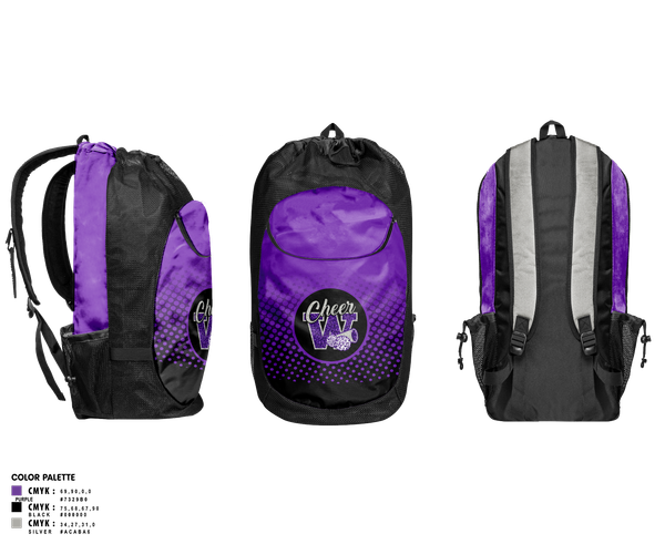 Gear Bag, Soledad Warriors Cheer, Cheer, Teamtime, Team time, sublimation, custom sports apparel, team uniforms, spirit wear, spiritwear, sports uniforms, custom shirts, team store, custom team store, fundraiser sports, apparel fundraiser