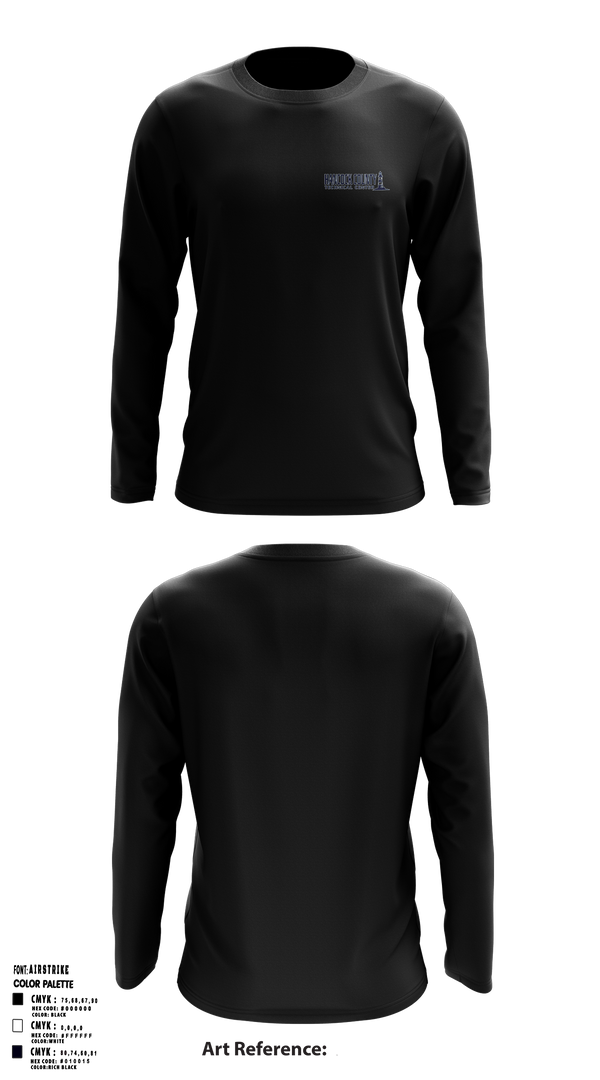 Hancock County Technical Center 2540032 Long Sleeve Performance Shirt - 36