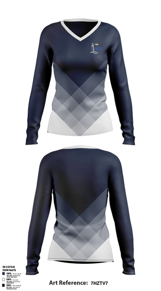 Hancock County Technical Center 2540032 Women's Long Sleeve V-neck Shirt - 33